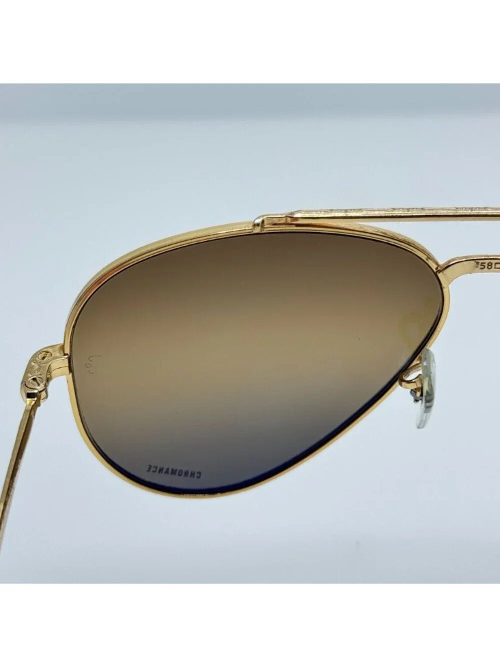 Ray Ban Sunglasses RB 3625 9196/G5 Aviator Gold Polarized Italy 58-14-135